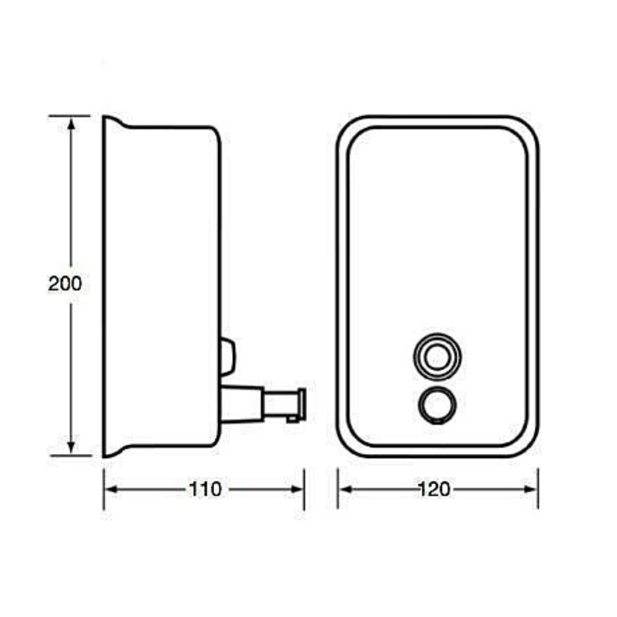 SDSS10 S'Steel Polished Finish Refillable,1L Capacity Lockable