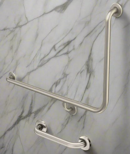Grab Rail set 90*Sloping Arm S'Steel Finish