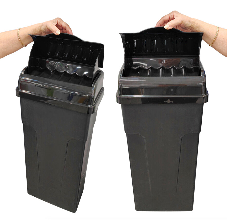 Freshnex 23L dark grey sanitary and nappy bin for commercial washrooms made from recycled materials