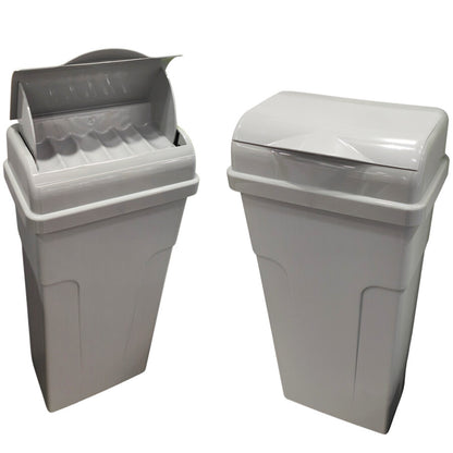 23L light grey sanitary and nappy bin for commercial washrooms made from recycled materials