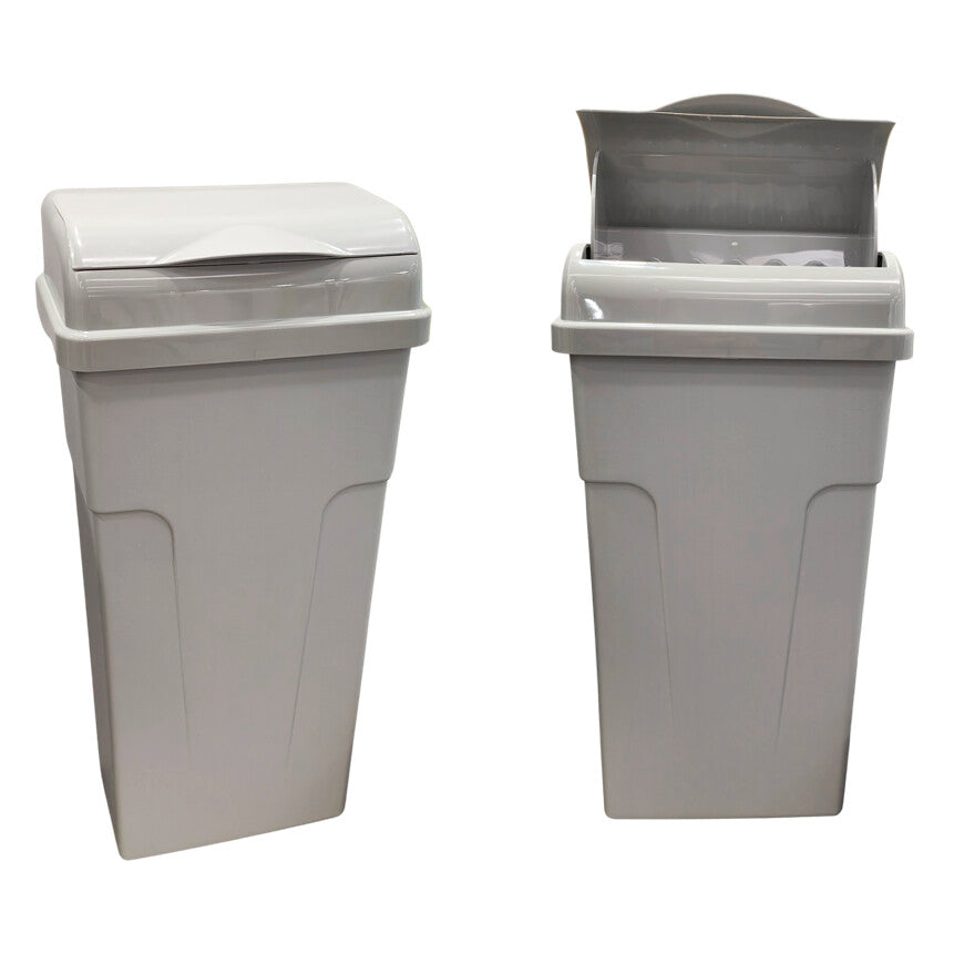 23L light grey sanitary and nappy bin for commercial washrooms made from recycled materials