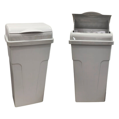 23L light grey sanitary and nappy bin for commercial washrooms made from recycled materials
