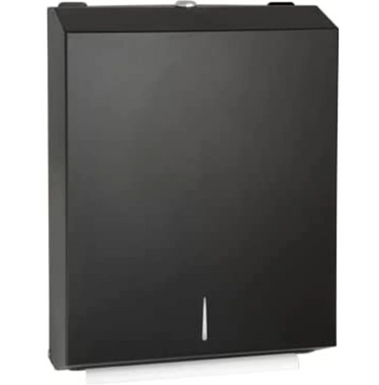 stainless steel black paper towel dispenser