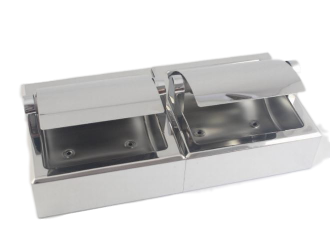 Twin Toilet Roll Holder Surface Mount S'Steel