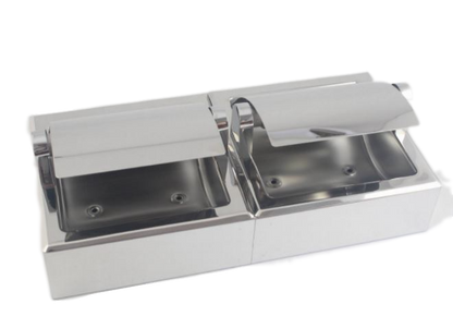 Twin Toilet Roll Holder Surface Mount S'Steel