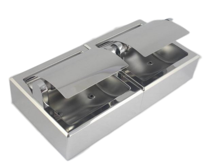 Twin Toilet Roll Holder Surface Mount S'Steel