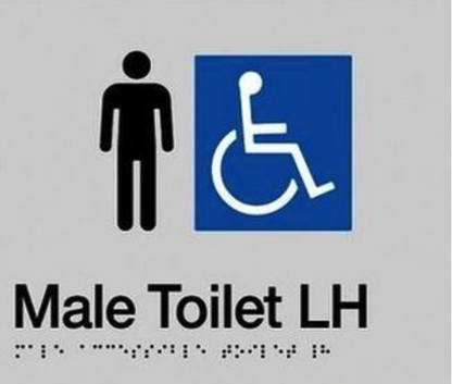 Male Toilet  LH braille sign