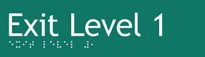 exit level 1 braille sign