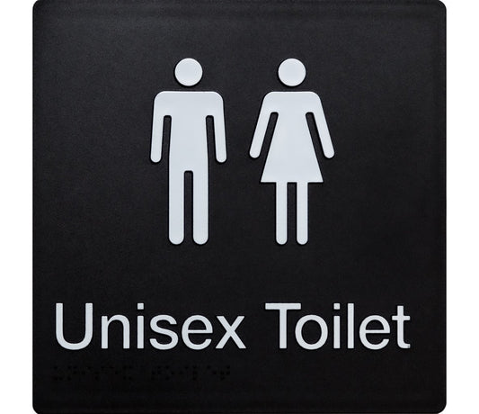 Unisex Braille Toilet Sign
