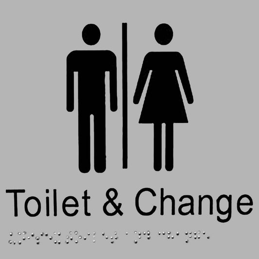Toilet and change toilet braille sign