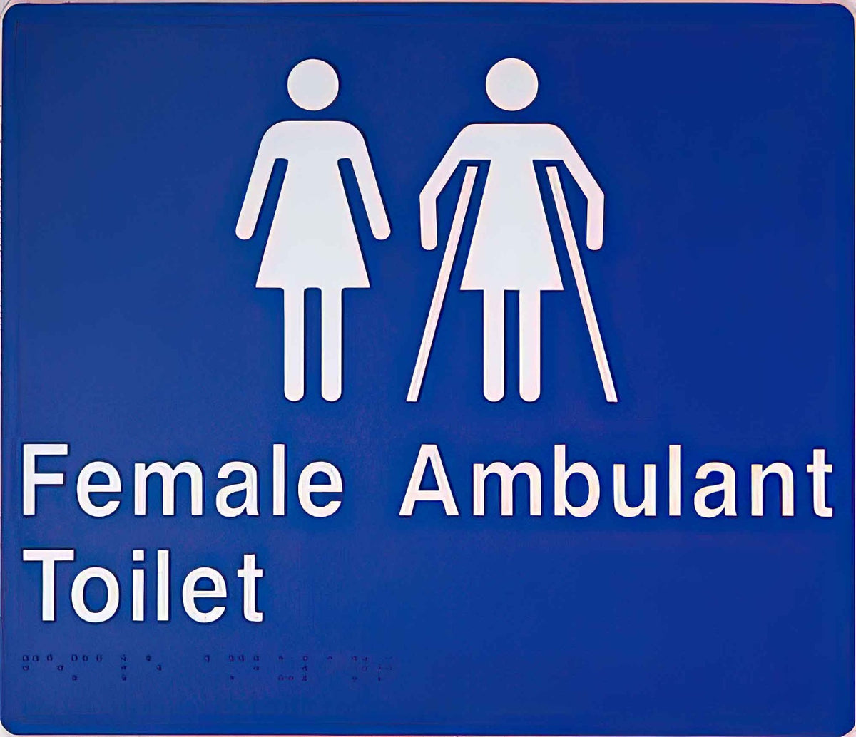 Female Ambulant Toilet braille sign